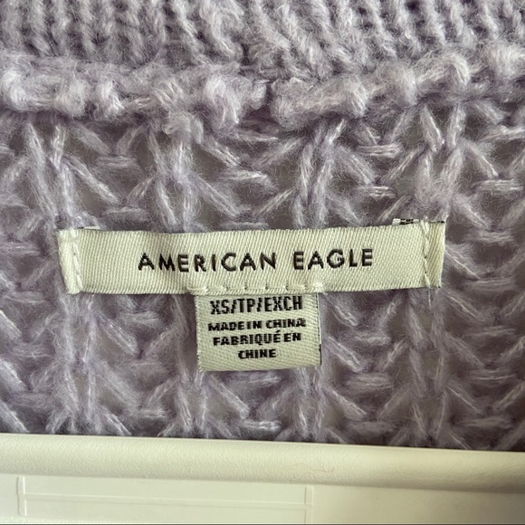 American Eagle Knitted Purple Crewneck Sweater - Picture 5 of 5